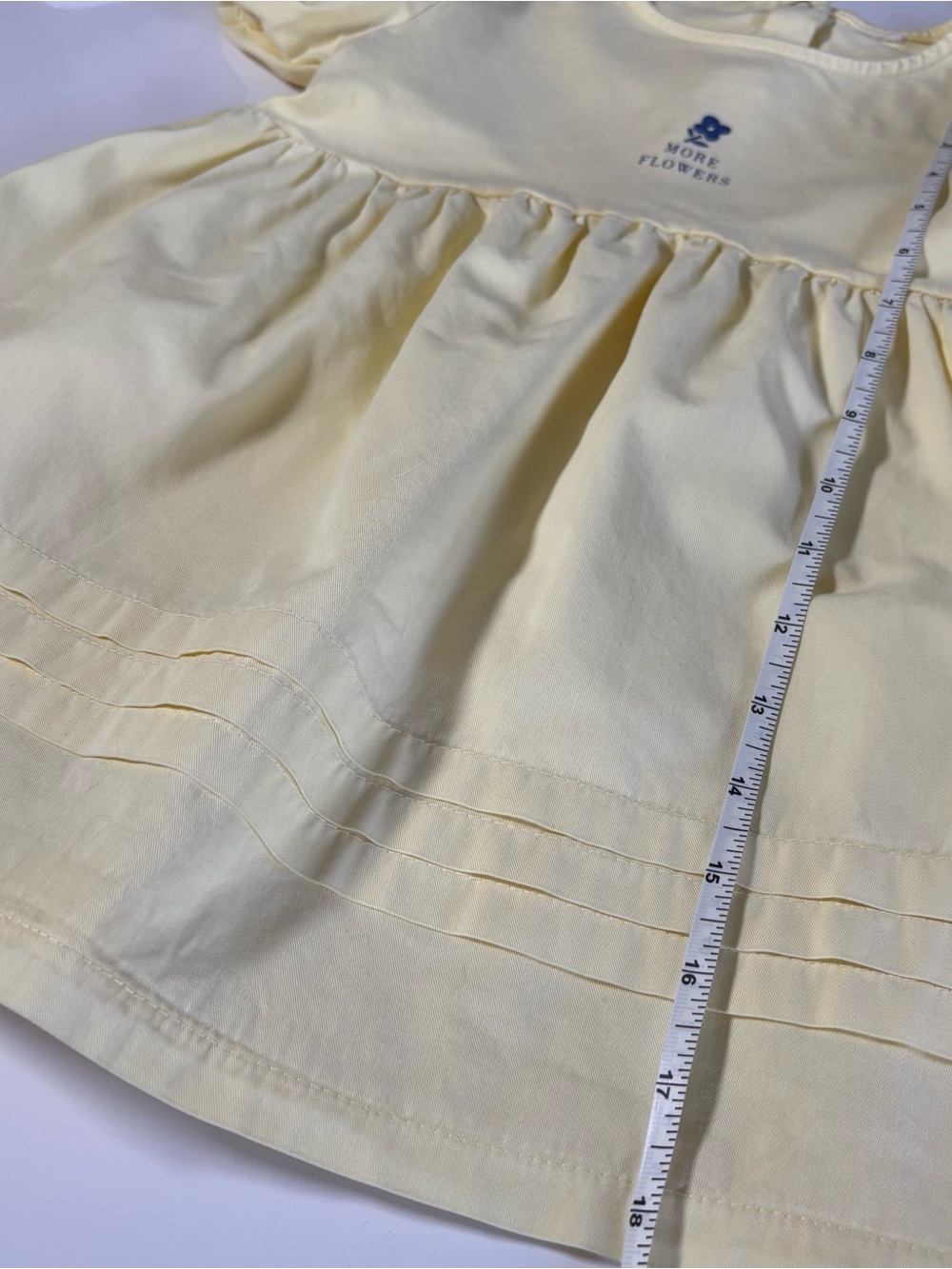 Zara Toddler Girl Pastel Yellow More Flowers Spring Dress Babydoll Puff Sleeve - Picture 9 of 9
